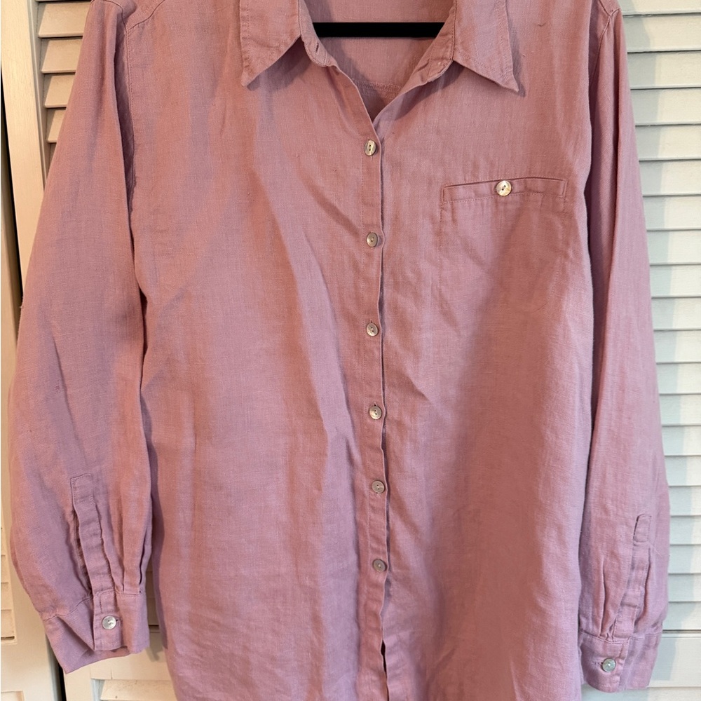 Pink Linen Chico’s Shirt